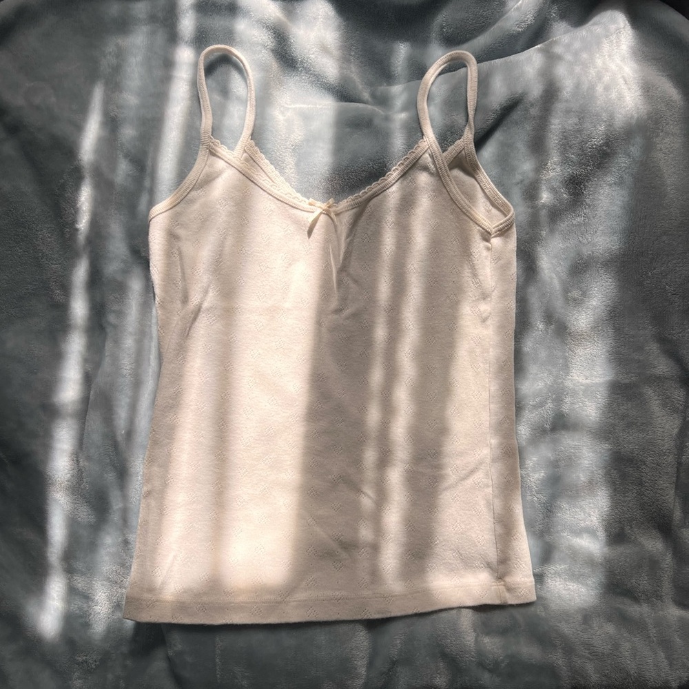 Brandy Melville Cream Bow Tank Top